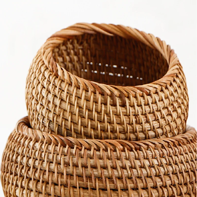 Food storage basket handmade rattan woven primary color tea dessert box desktop snacks dry fruit home decoration | Дом и сад