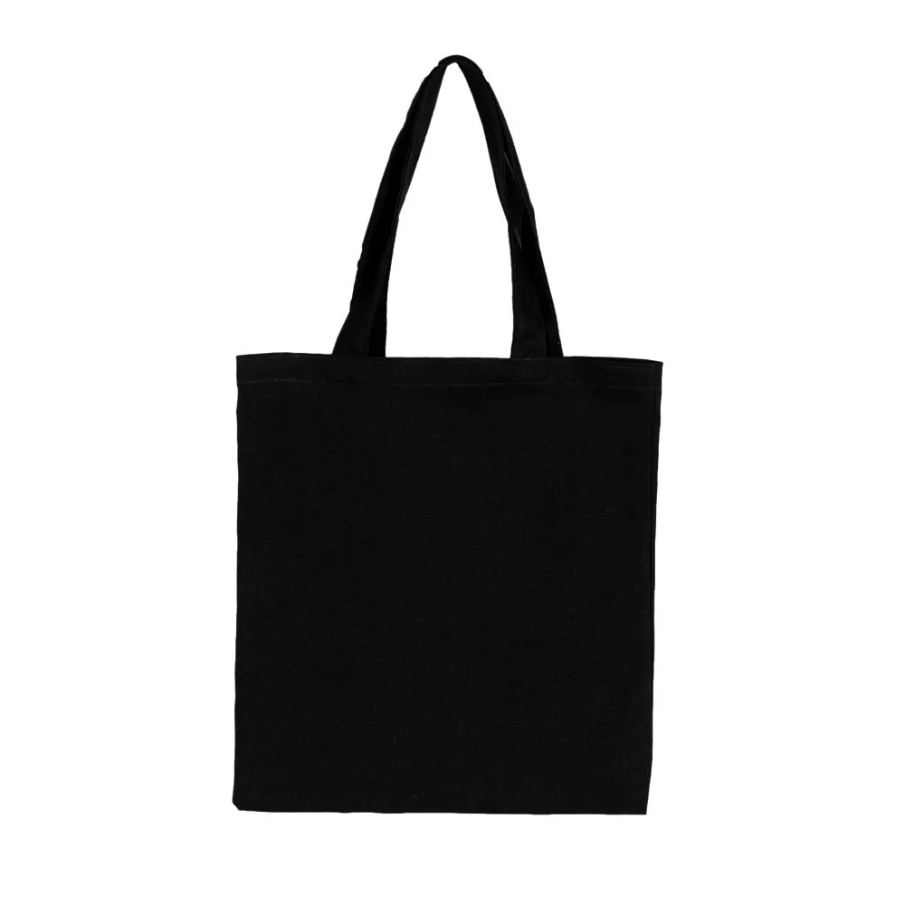 

2021 Ladies Handbags Cloth Canvas Tote Bag Black Shopping Travel Women Eco Reusable Shoulder Shopper Bags bolsas de tela