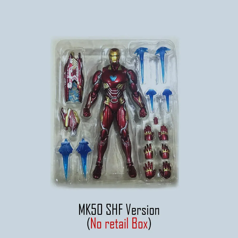 Flight Version Nobox Чудный Фильм Мстители 4 эндигра SHF Железный человек MK50 нано набор оружия 2 фигурка Коллекционная модель игрушки куклы подарок - Цвет: Flight Version Nobox