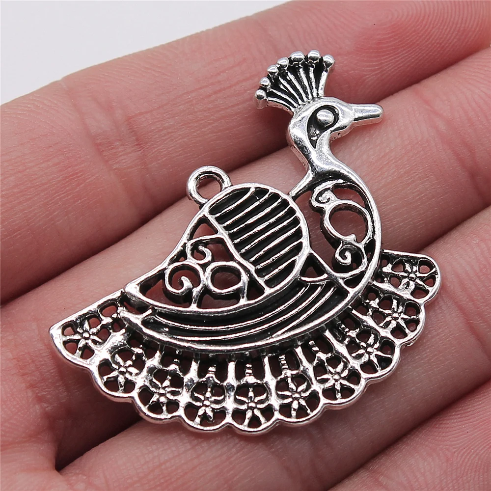 Подвеска в виде павлина размером 40 х41 мм, 4 шт.