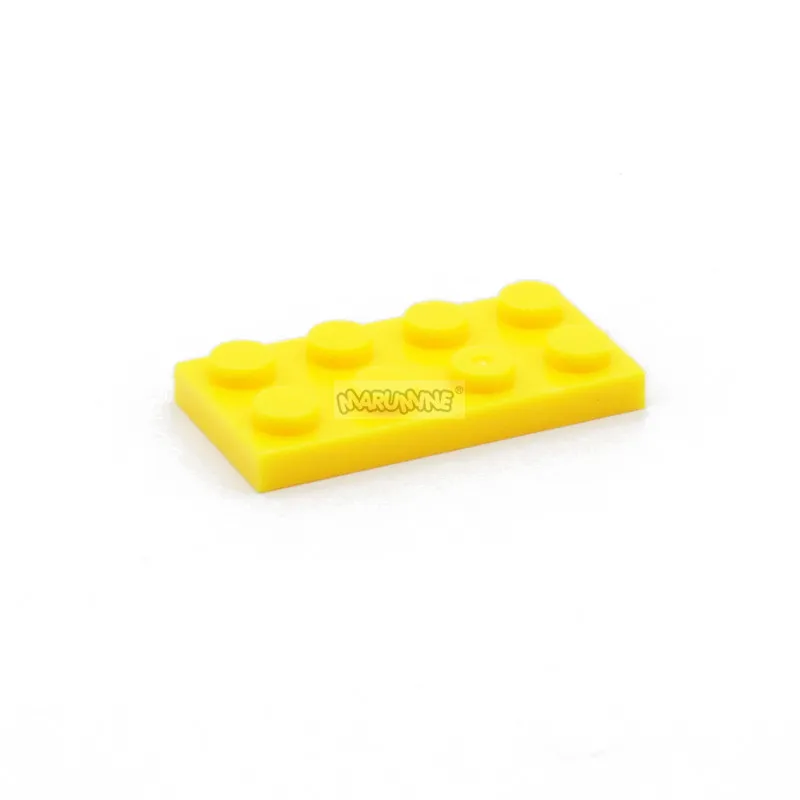 Цвет: желтый MARUMINE 2x4 Dots Базовая пластина строительные блоки объемные части Creator Обучающие DIY кубики Moc совместимые все основные бренды - Цвет: Цвет: желтый