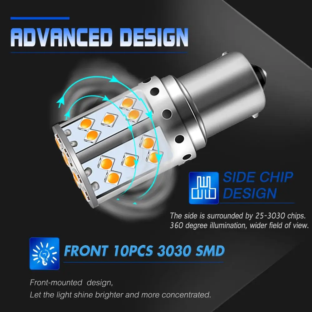 Светодиодная лампа Canbus P21W 1156 BA15S PY21W BAU15S 3030 35SMD T20 7440 W21W 2 шт.|Сигнальная лампа| |