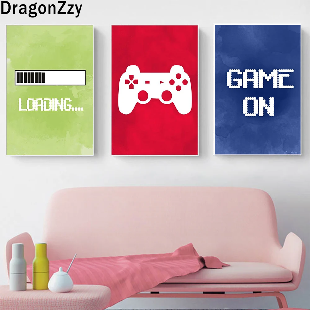

Video Gaming Posters Abstract Boy Home Decoration Canvas Painting Colorful Fun Party Game Wall Art Pictures for Kids Room Decor