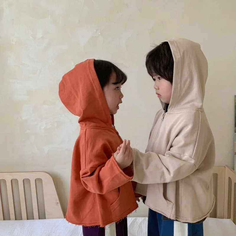 

New Girls Boys Baby's Jean Coat Jacket Outwear 2021 Hooded Spring Autumn Button Cardigan Top Children's Clothing