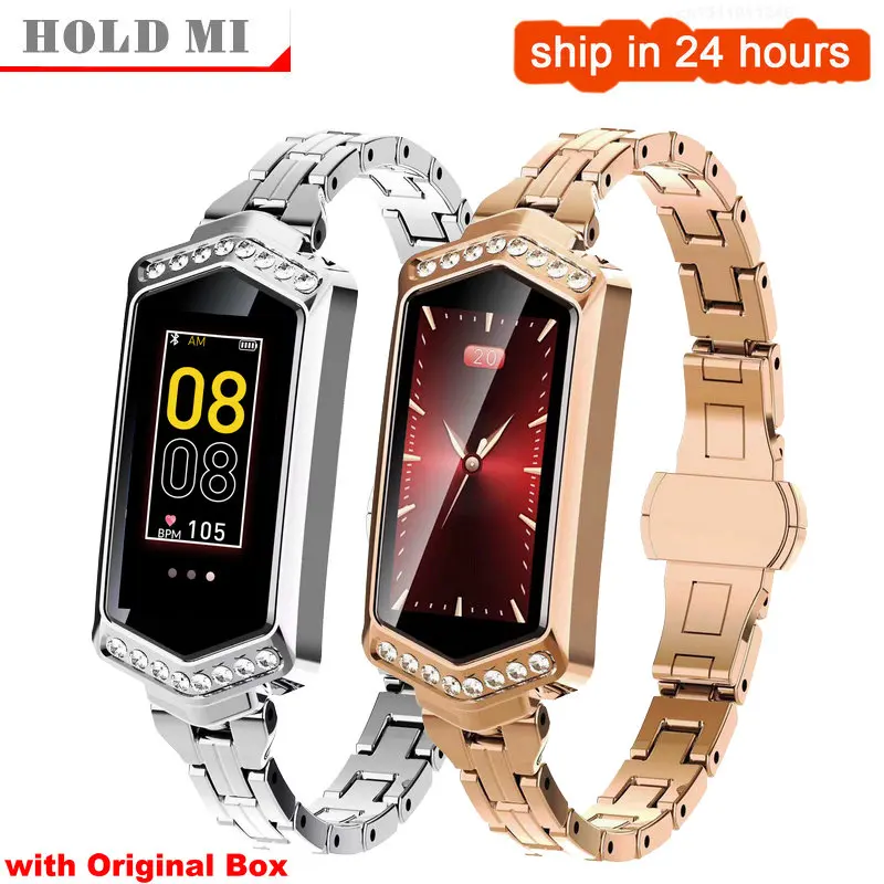 B72 Смарт часы для женщин Водонепроницаемый мониторинг сердечного ритма кровяное