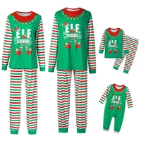 elf christmas family matching pajamas sets striped mother daughter father son sleepwear mom baby mommy and me clothes topspants