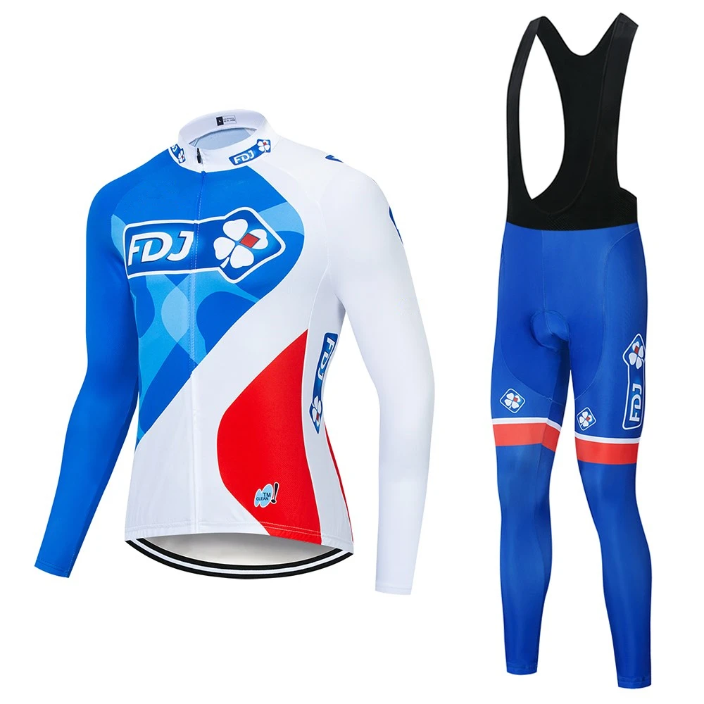 2019 primavera otouno equipo Профессиональный FDJ Ciclismo Джерси y pantalones bib azul Ropa de bicicleta 9D гель| |