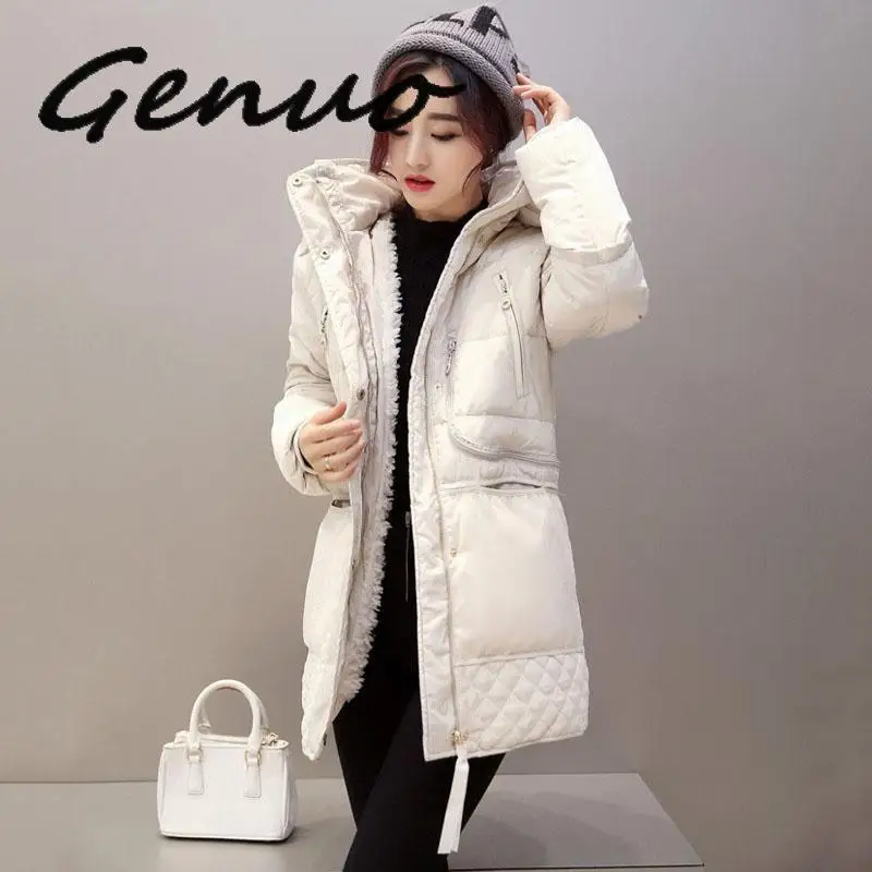 Женская зимняя куртка на хлопковом наполнителе средней длины | одежда