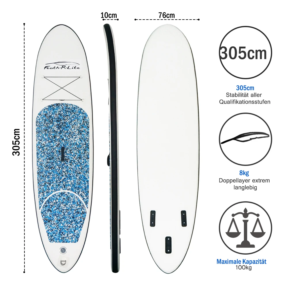 Надувная доска для весла Sup Board набор серфинга на каяке 10'x30'x4'' с рюкзаком