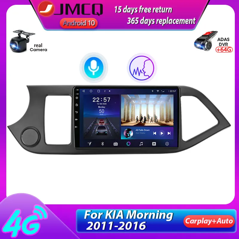 

JMCQ 2 Din Android 10 voice Car Radio for KIA PICANTO Morning 2011-2016 Multimedia Video Player GPS Navigaion carplay AM stereo