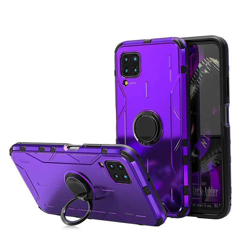 

For Huawei P40 Pro/P40 Lite Cases Magnetic Ring Bracket Aluminium Metal +Silicone Back cover For Huawei Nova 6/6SE /Nova 7i Case