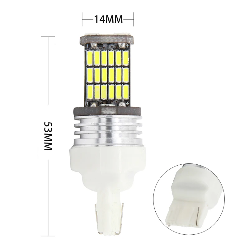 

10 шт., Автомобильные светодиодные лампы T15 T20 1156 BA15S P21W W16W 45 SMD 4014 CANBUS