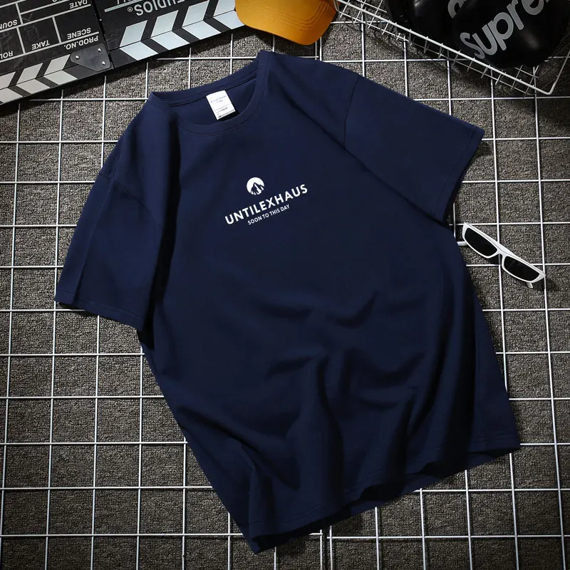 

Short sleeve t-shirt men's trend pure cotton fashion brand summer versatile loose white Japanese style half sleeve top for lover