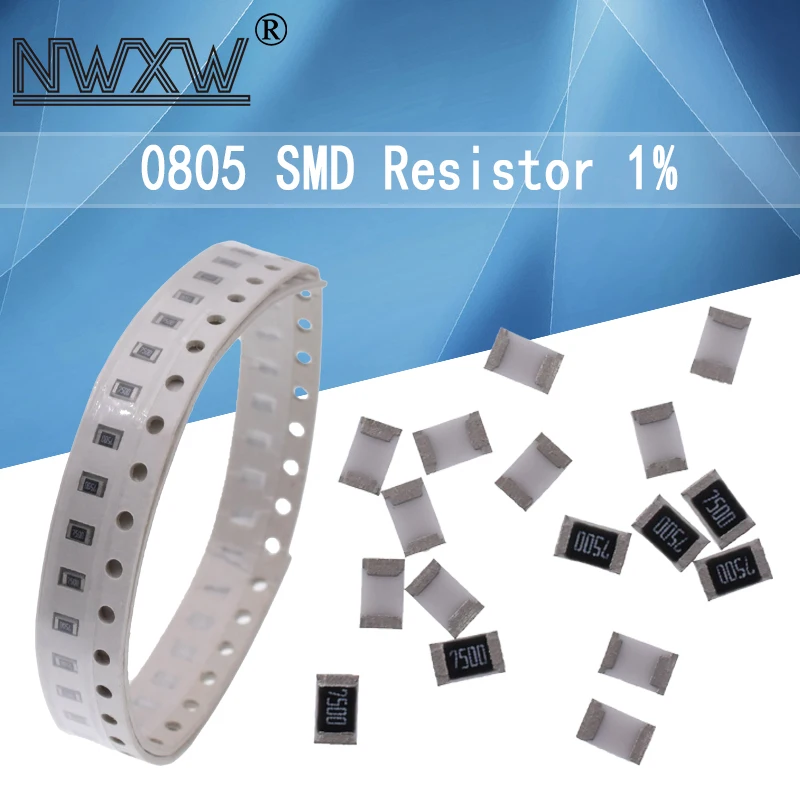 100 шт. 0805 SMD 1/8 Вт 0R ~ 10M 1% чиповый резистор 0 10R 100R 220R 330R 470R 47 10 1K 4 7 K 100K 330 470