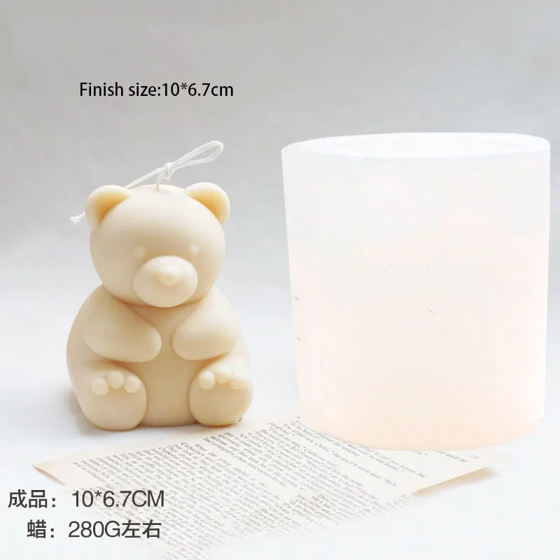 

Lovely Bear Small And Big Silicone Candle Molds Plaster Decor Animal Molds Handmade Candle Molds moule bougie for Candle Making