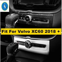 abs matte carbon fiber look central control air conditioning button frame cover trim fit for volvo xc60 2018 2019 2020 2021