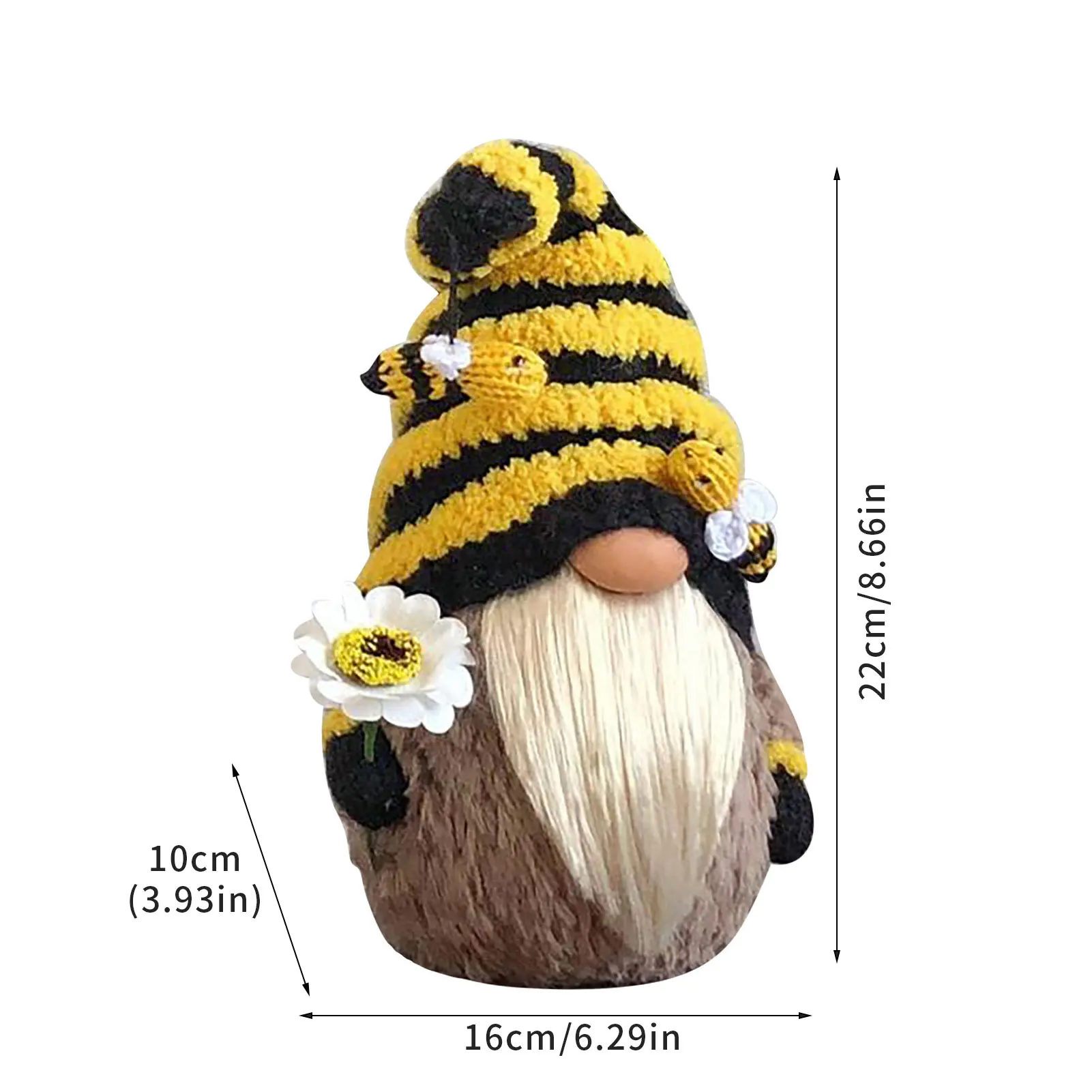 

Bumble Bee Striped Gnome Plush Doll Figurines Scandinavian Tomte Nisse Swedish Honey Bee Elfs Home Decorations Kids Toy