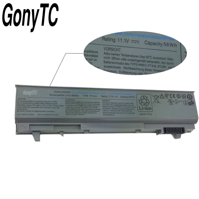 GONYTC PT434 оригинальный ноутбук Батарея для DELL Latitude E6410 E6510 E6400 E6500 M2400 M4400 M6400 W1193 KY477