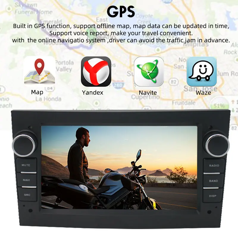 Car Radio 2 Din 7-inch Android 9.1 Built-in Carplay 1G +16G Gps Navigation Multimedia Player Wifi Bluetooth for Opel ( No DVD) | Автомобили