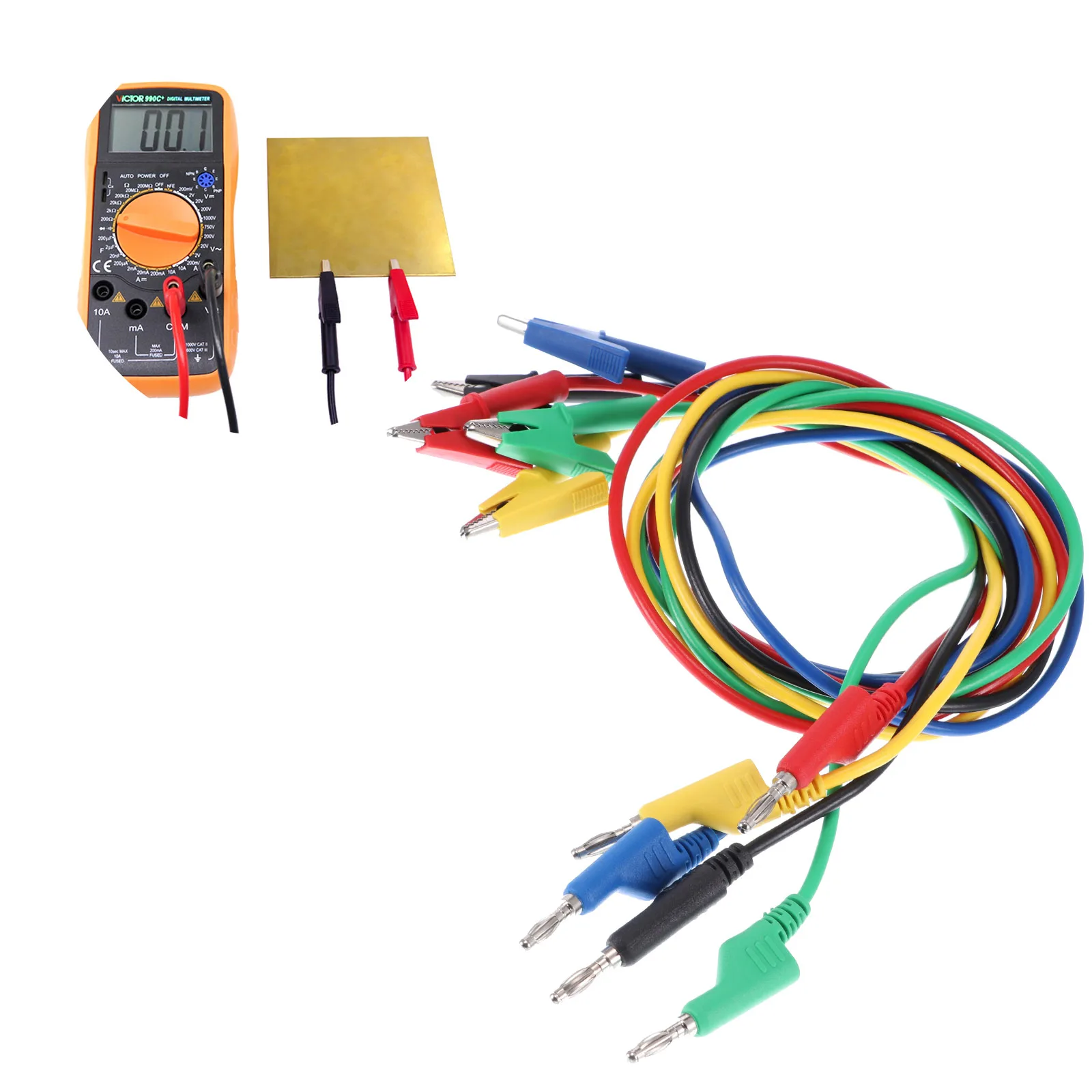 

Многофункциональные тестовые выводы, 5 шт., Тестовый Кабель 15 А, 1000 В, 100 см, двухсторонний с зажимом типа «крокодил», 4 мм, Банановый штекер