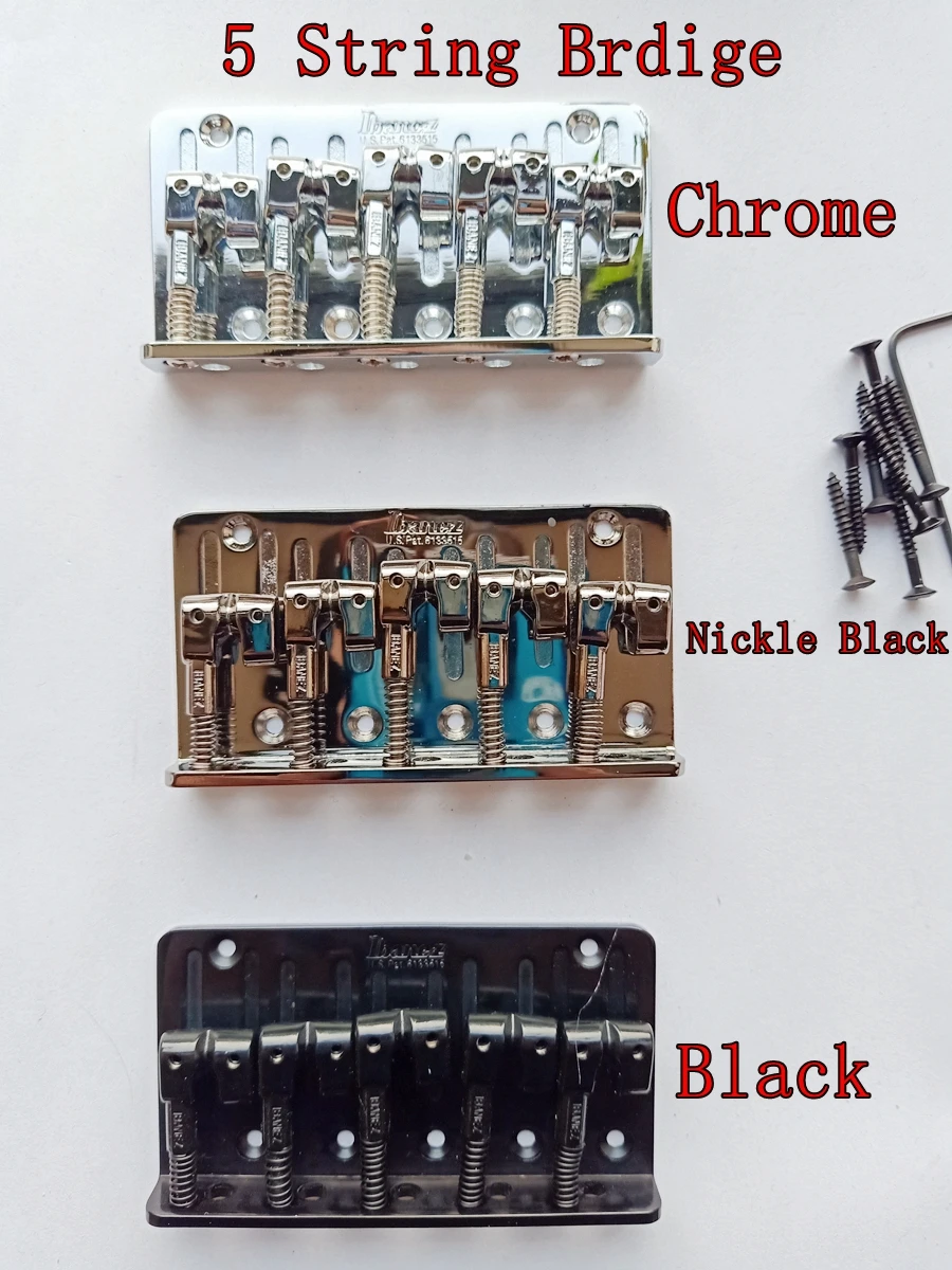 Black IBZ 5 Strings Bass Bridge Tailpiece Electric Guitar Parts Made in Korea | &amp Accessories