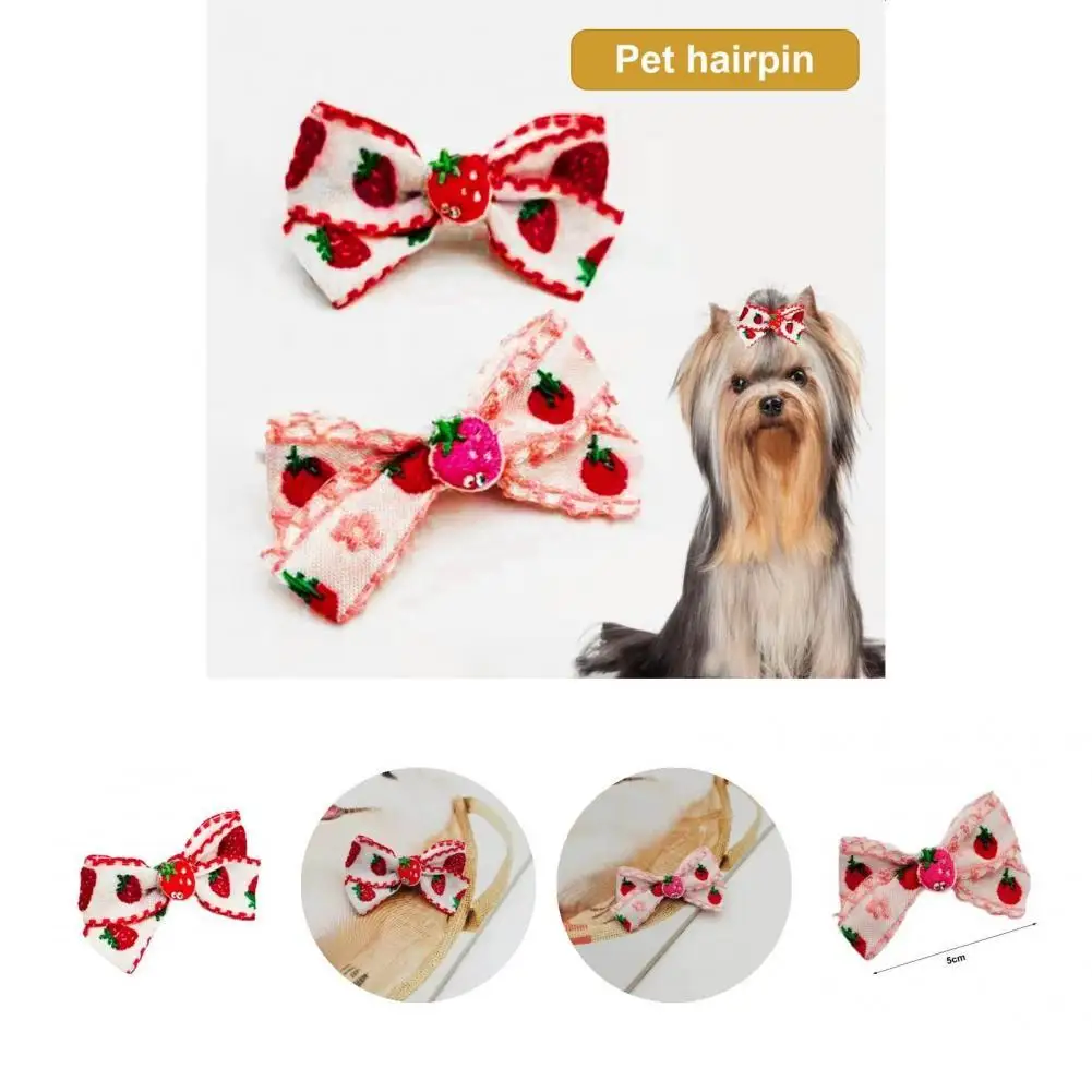 

Pretty Dogs Hair Clips Exquisite Anti-fade Pet Hairpin Puppy Hair Bow Barrettes