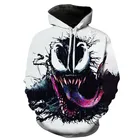 Толстовка с капюшоном Venom для мужчин и женщин, Модный свитшот в повседневном стиле, пуловер с 3d принтом, уличная одежда в стиле хип-хоп, пальто в стиле Харадзюку, осень