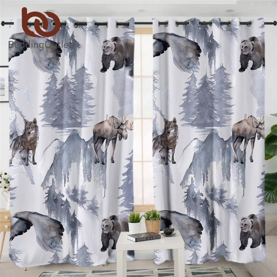 Постельные принадлежности Outlet дикие животные затемненные занавески s