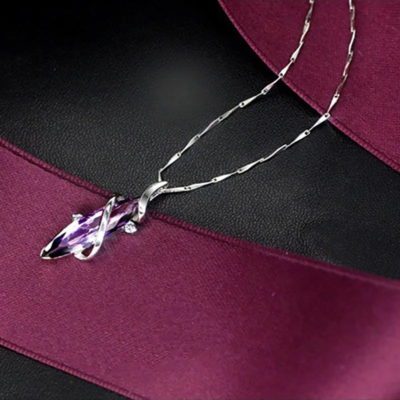 Bague Ringen, уникальный дизайн, 925 пробы, Серебряный кулон, Фиолетовый аметист, подвеска, Женские Ювелирные изделия, для помолвки, для девушек, вечерние, подарок