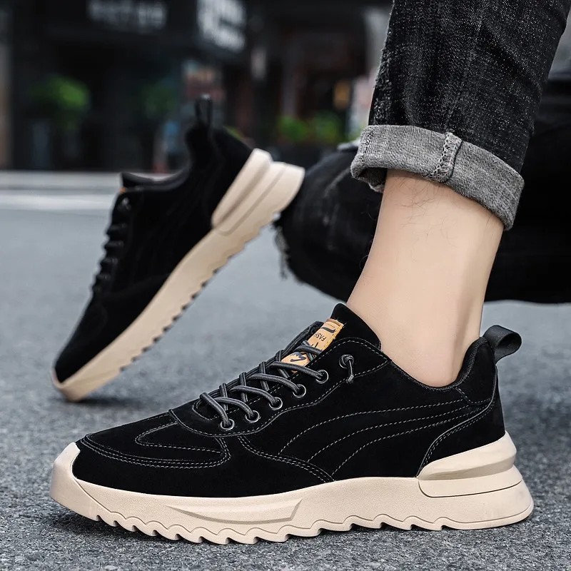 

Men Casual Shoes 2021 New Arrivalpring Man Sneakers Fashion Outdoor Leather Breathable Comfortable Non-Slip Retro Ankle Boots 44