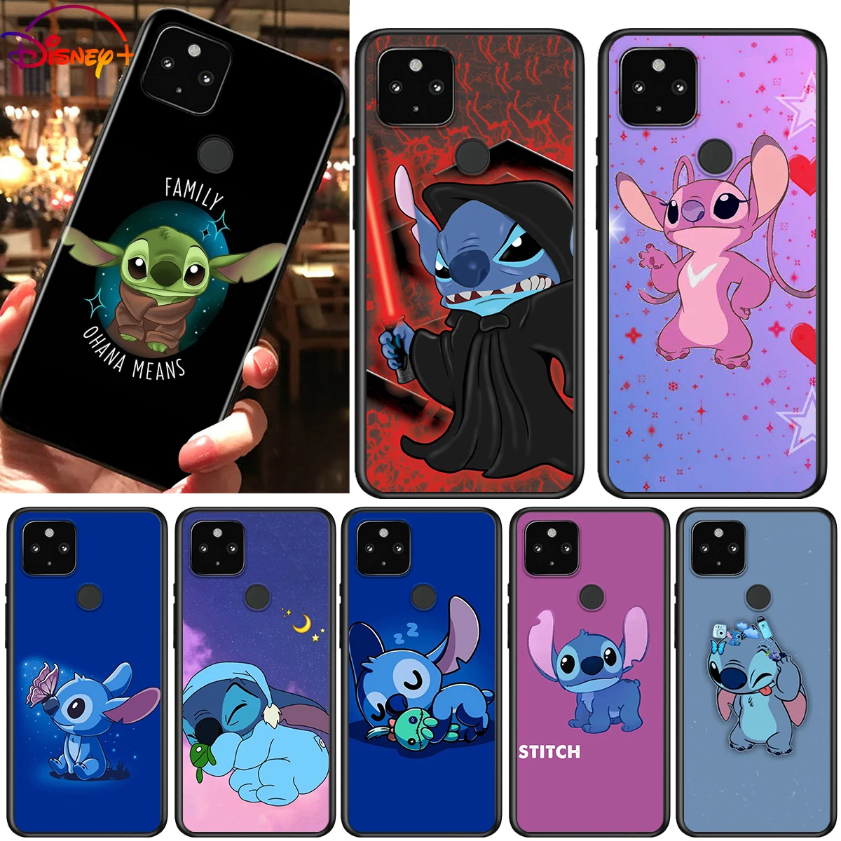 

Disney Stitch Art Shockproof Cover for Google Pixel 5 5A 4 4A XL 5G Black Phone Case Shell Soft Fundas Coque Capa