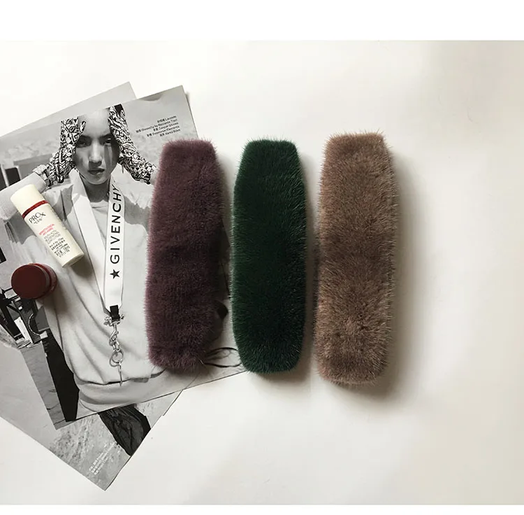 20cm Replacement Bag Strap Genuine Real Mink Fur Handbag Should Straps Handle For Women Purse Belts Charm Winter Accessories