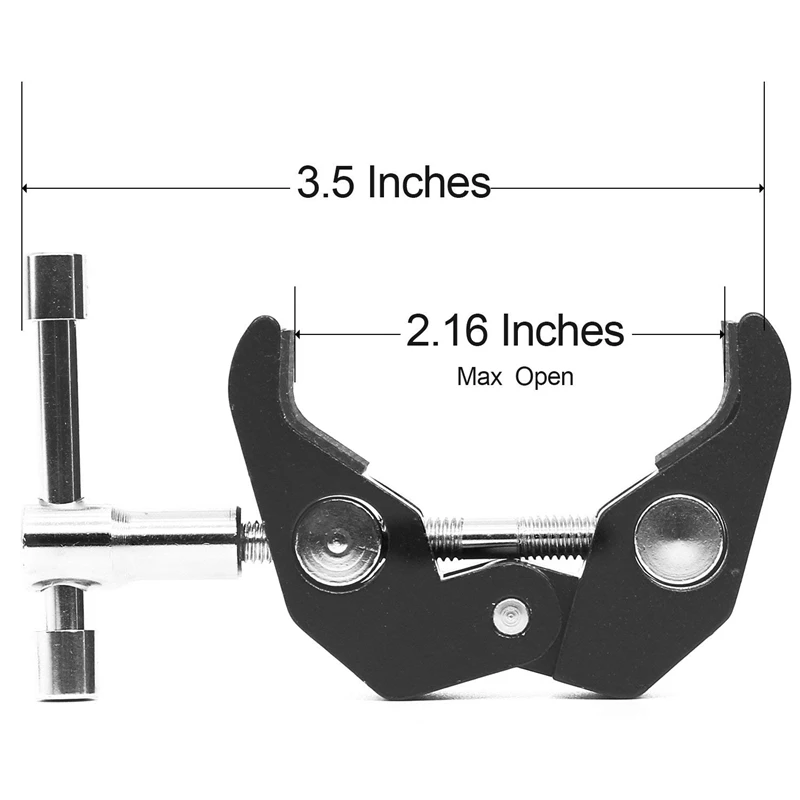 Супер-зажим с резьбой 1/4inch-20 и 3/8inch-16 для камер освещения зонтов крючков полок