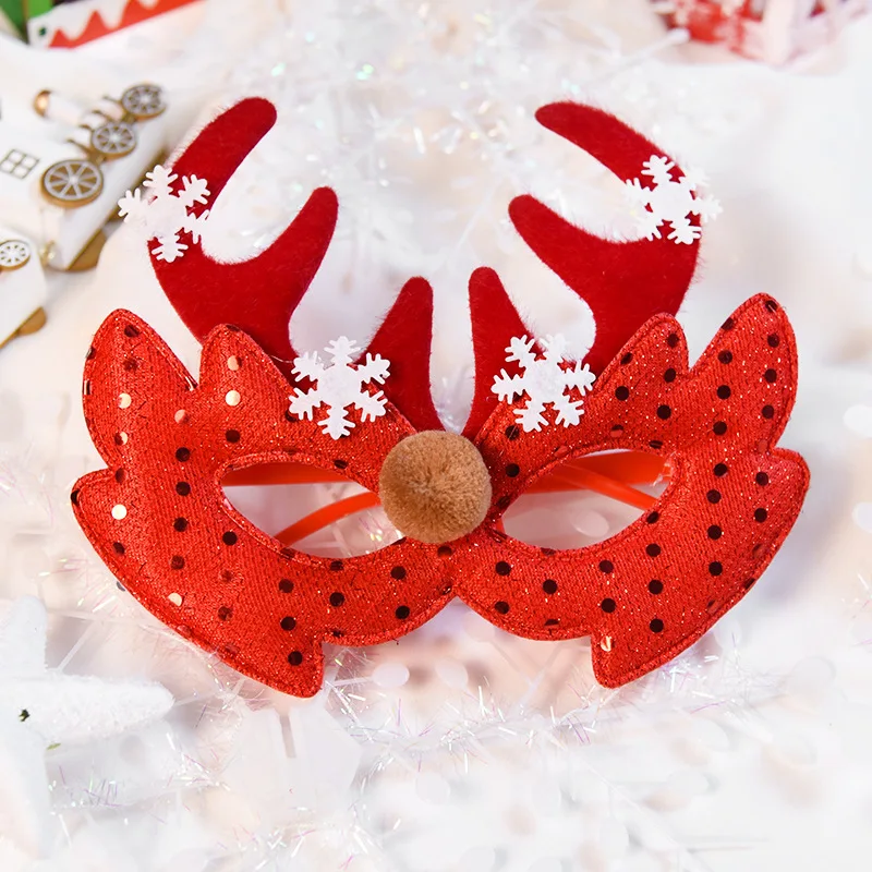 

Christmas Party Decorations Adult Children's Toys Santa Snowman Antler Glasses Xmas Accessories Eyeglass Holiday Dress Up