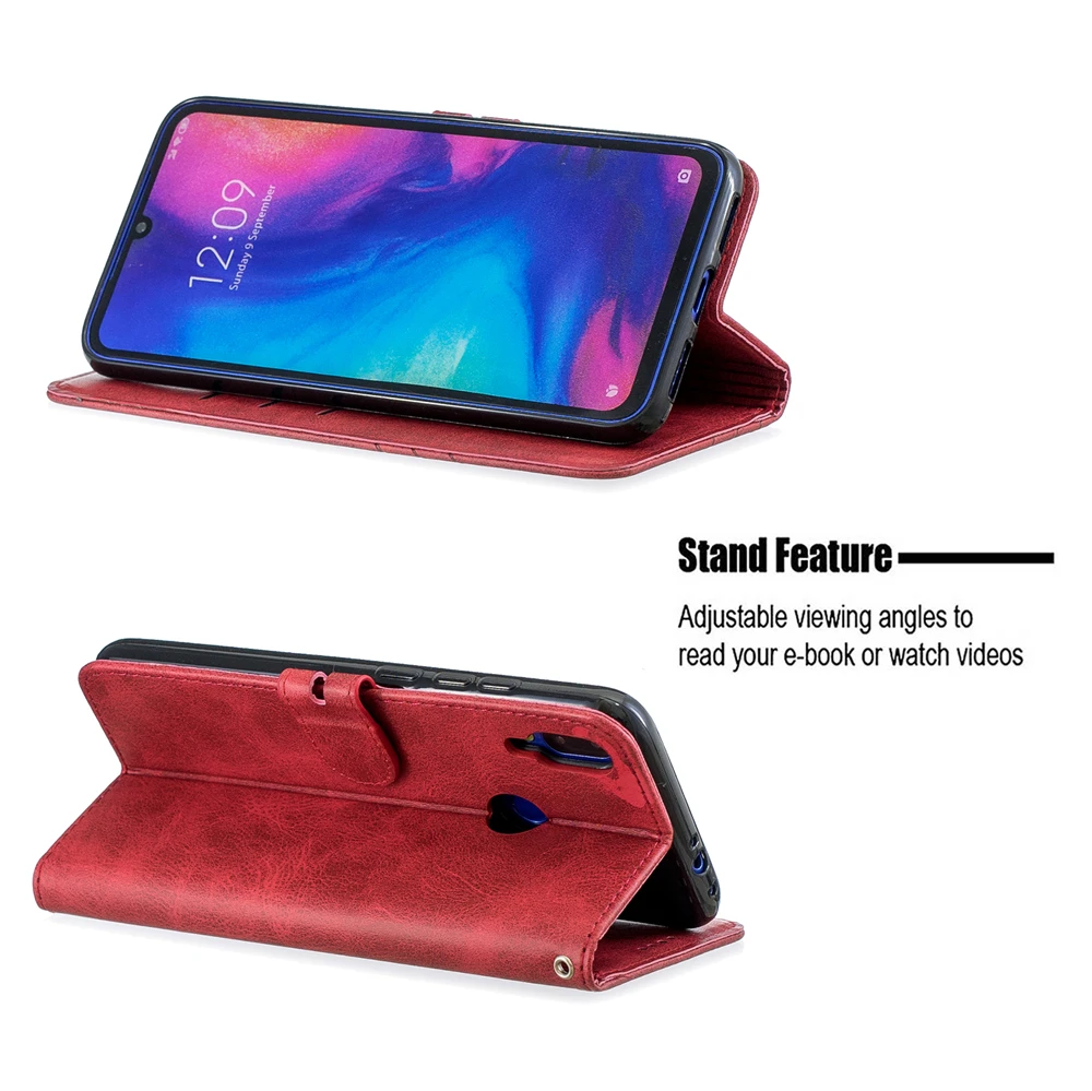 Для Xiaomi Redmi K20 Pro Go 7A 6A 5A 5 Plus Note 7 6 Чехол кожаный двойной цвет телячья кожа зернистый