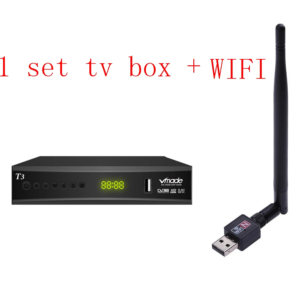 Tv box and wifi Новейший DVB-T2 цифровой приемник поддерживает H.265/HEVC DVB-T h265 hevc dvb t2 Лидер продаж Европа - Цвет: Tv box and wifi
