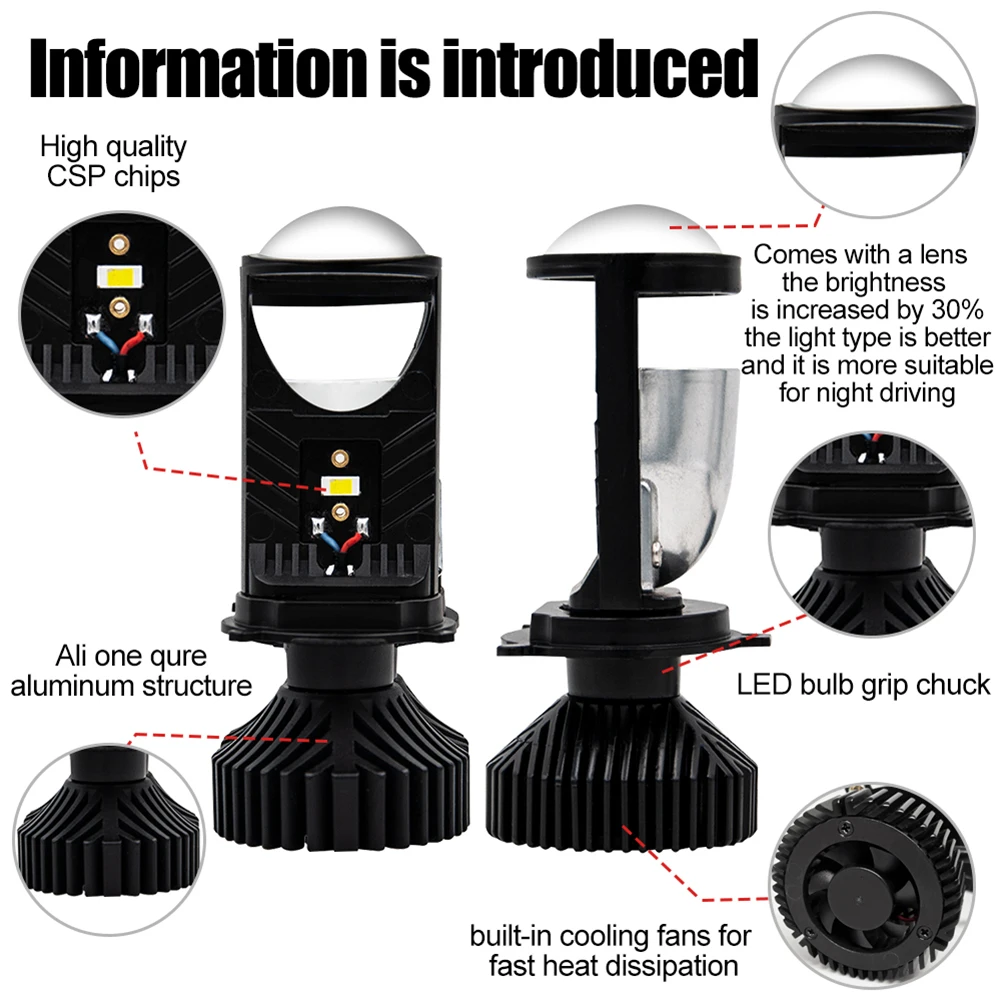 

Front Car Auto Headlight Headlamp Bulbs High/Low Beam IP67 Waterproof 8000LM COB LED Automobile Parts Supplies