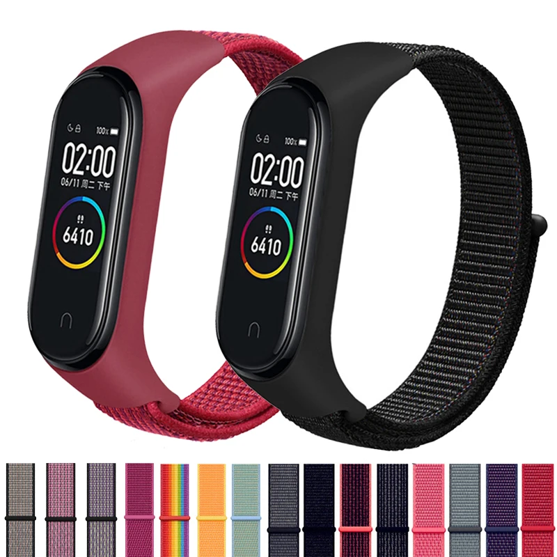 Спортивный ремешок для Xiaomi Mi band 4 3 нейлоновый браслета сменный correa mi 3|Ремешки
