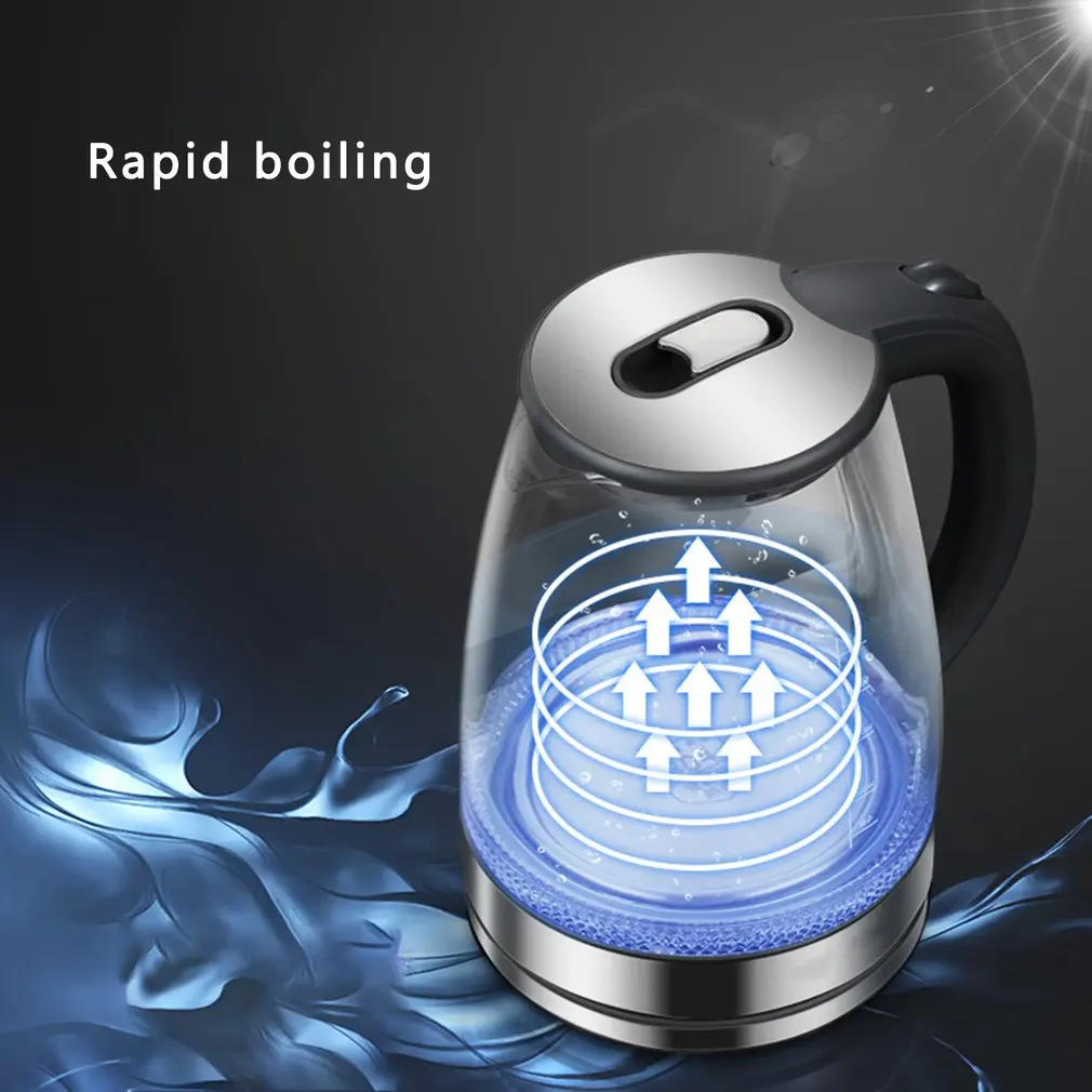 1.7л стеклянный Электрический чайник автоматически выключается из нержавеющей