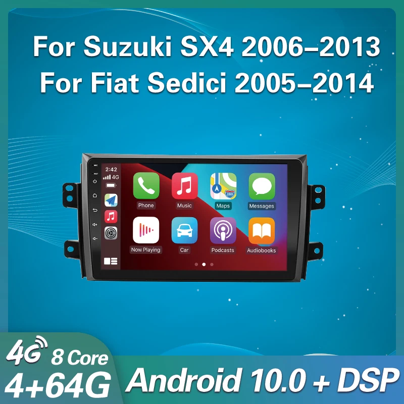 

2 Din Android 10 Car Radio Multimedia Player For Suzuki SX4 2006-2013 For Fiat Sedici 2005-2014 Navigation GPS Carplay Autoradio