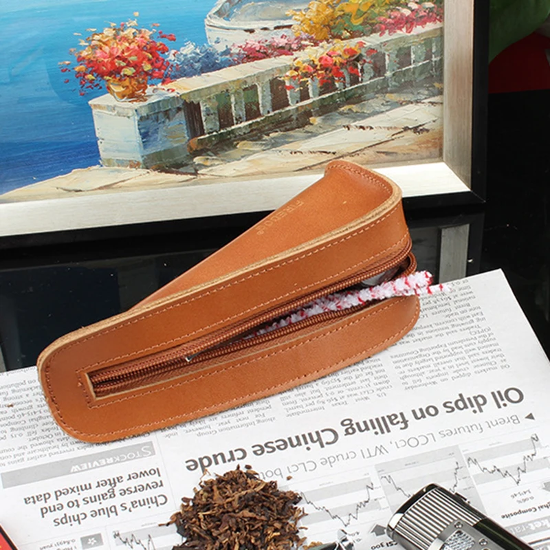 

Vintage Leather Smoking Pipe Bag For Pipes Classic Case Tobacco Pouch Cigarette Storage Container Tool Accessories DropShipping