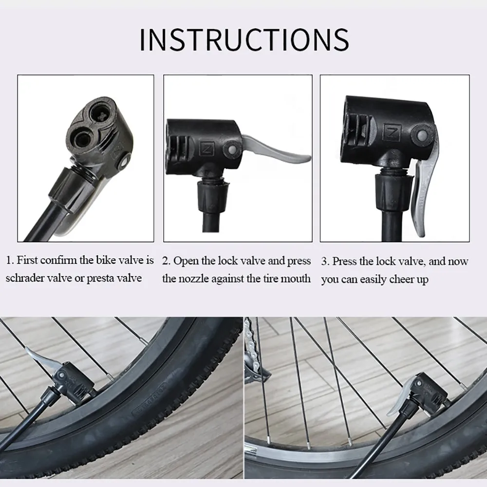 

Bicycle Pump 160 PSI Bike Tire Pump Household High-pressure Pump Foot Pedal Motorcycle Tire Hand Inflator Bicycle Accessories