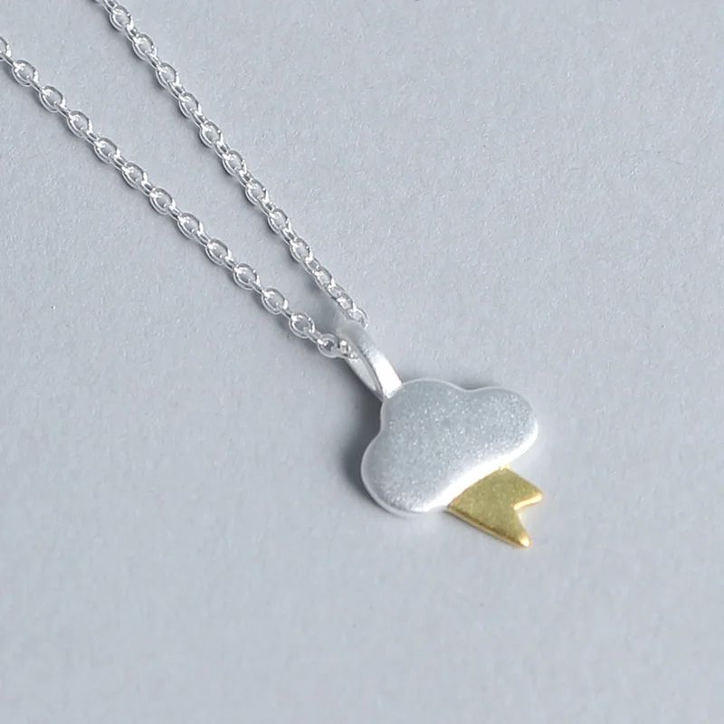 Женское ожерелье с подвеской ElfoPlataSi из настоящего серебра 925 пробы облаком и