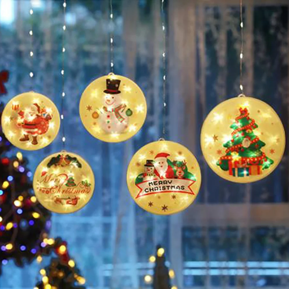 

LED Christmas Lights String Xmas Tree Hanging Peandant Decorative Lamp Ornament New Year Holiday Party Decorations Supplies