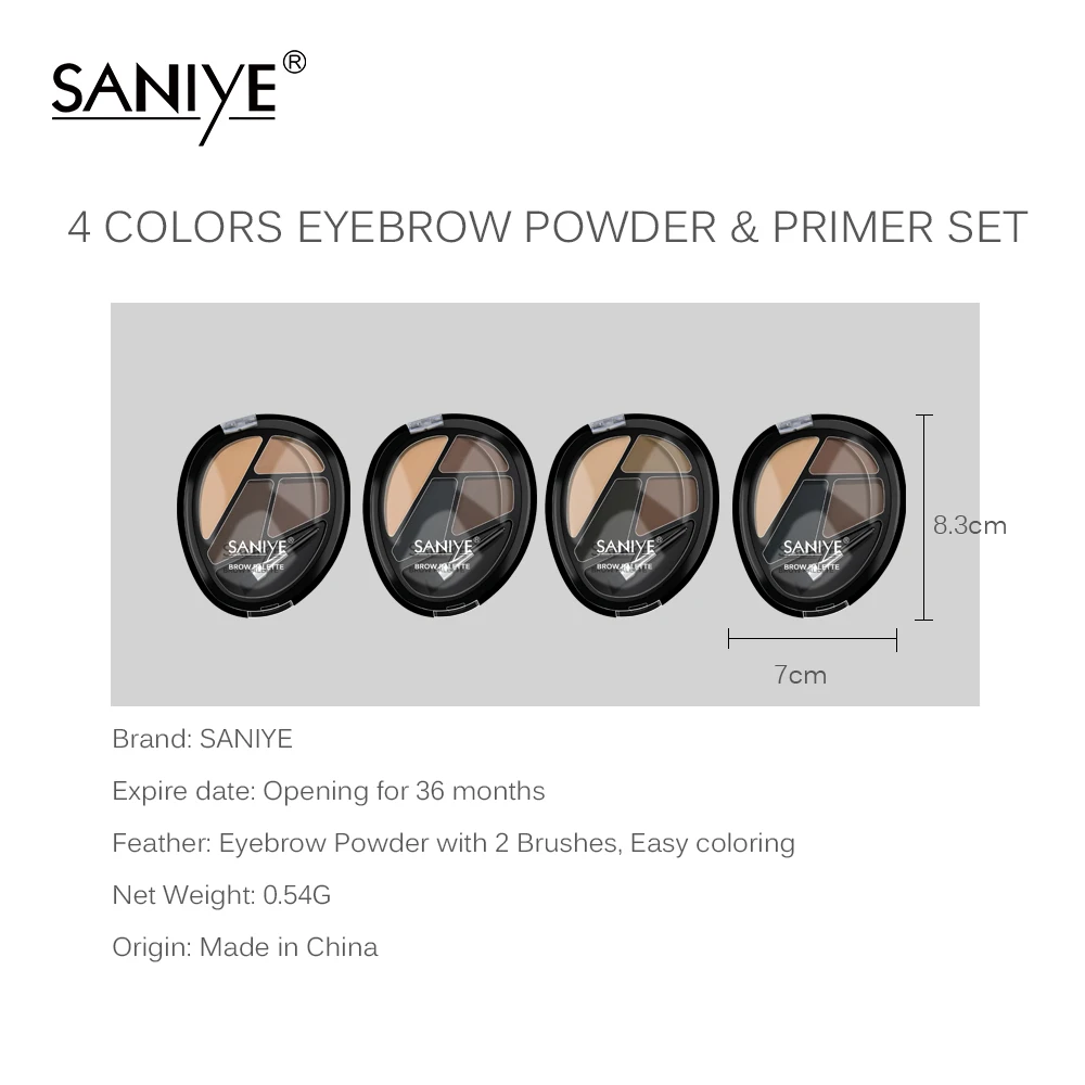 

SANIYE Waterproof Eyebrow Powder Eye Shadow Eye Brow Palette Brush Eyebrow Enhancer Professional Makeup Palette Tools Set E0492
