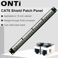 onti 24 port cat6 shield patch panel rj45 connector applicable to 19 inch cabinet network cable rack ethernet distribution frame