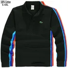 100% хлопок Новые осенние мужские рубашки поло с длинным рукавом Повседневные Брендовые мужские рубашки поло с вышитым логотипом Модные мужские топы с отворотом