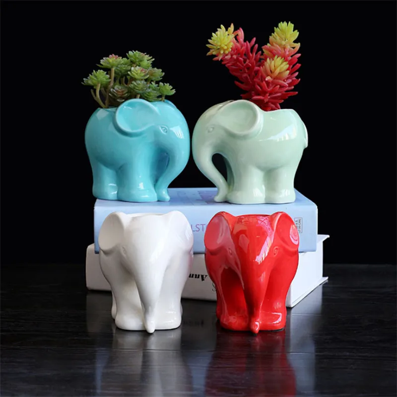 Керамический цветочный горшок креативный милый мультяшный слон для суккулента