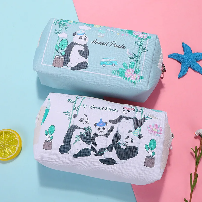 

Kawaii Panda Coin Purses Fashion Cartoon PU Leather Cosmetic Cases Make Up Bag for Women Ladies Large Capacity Storage Bag Cute