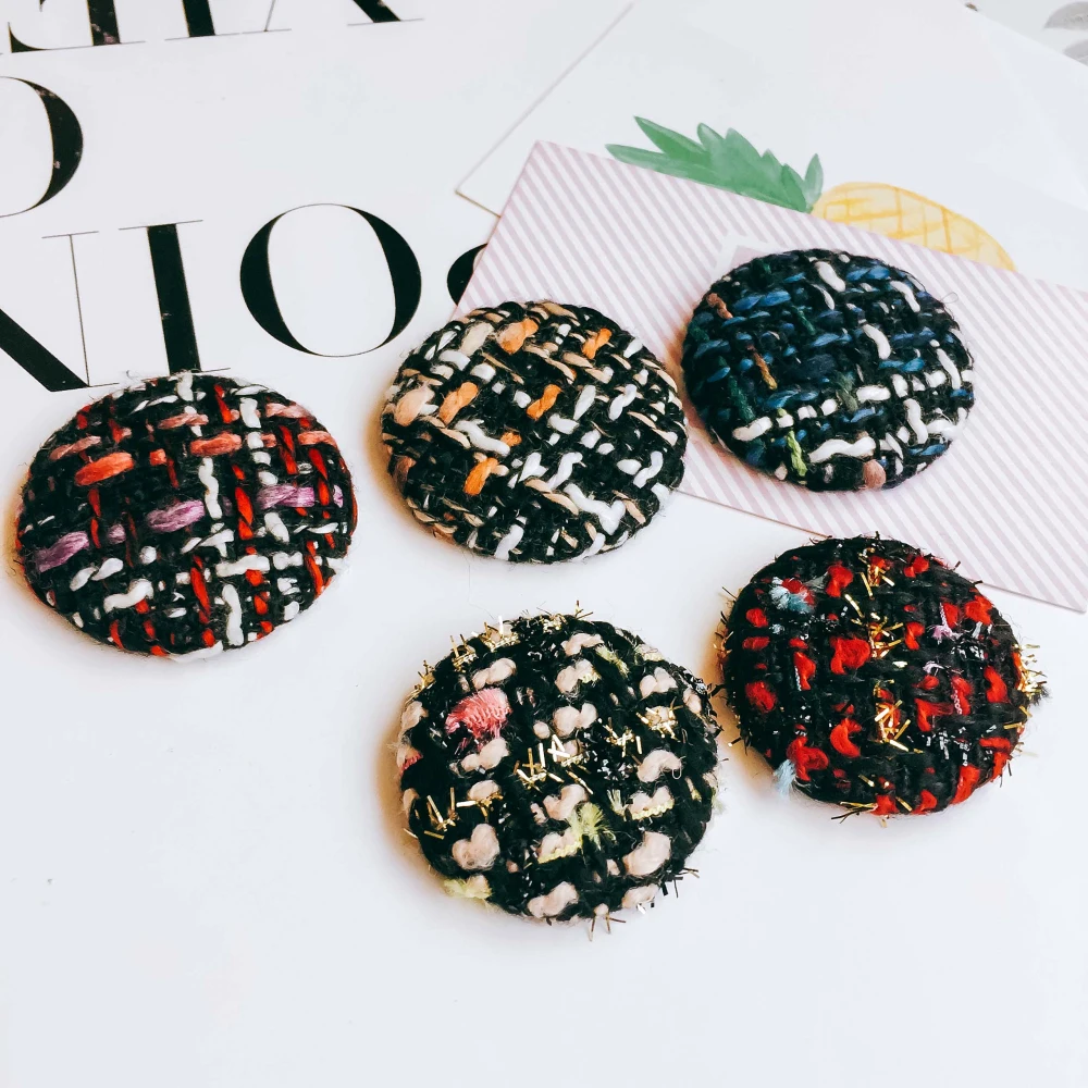 Полосатые шерстяные товары заколки для волос аксессуары пуговица Камея